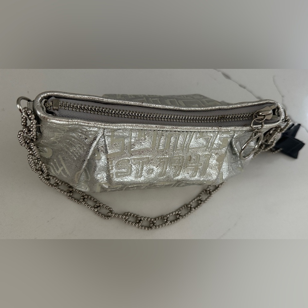 COACH POPPY LMTD ED ETCHED SILVER METALLIC STORY PATCH SATCHEL BAG - Picture 6 of 11